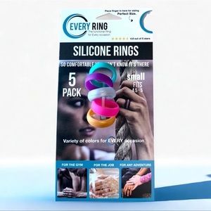 EVERY ring jewelry 5 pack silicone ring variety set sz small NWT